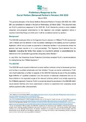 Preliminary Response to the Social Welfare (Bereaved Partner's Pension) Bill 2025